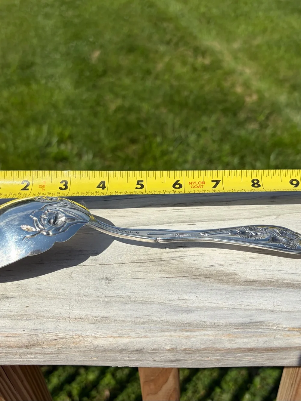 WR Keystone Oneida Silverplate Carnation 8.75 Inch‎ Solid Smooth Casserole Spoon